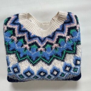 Fair Isle Pattern Sweater Old Navy Loose Fitting Womens Medium